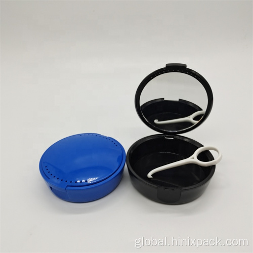 Plastic Night Mouth Guard Storage Box Round Night Mouth Guard Storage Box with Mirror Supplier